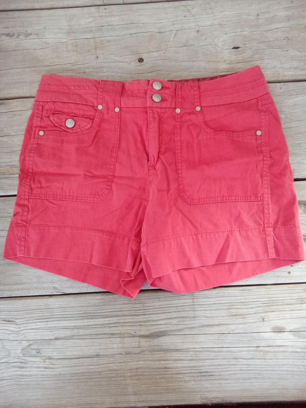 Westbound Red Stretch Cotton Cargo Utility Shorts Size 8